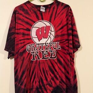 Wisconsin Grateful Red Tie-Dye T-Shirt